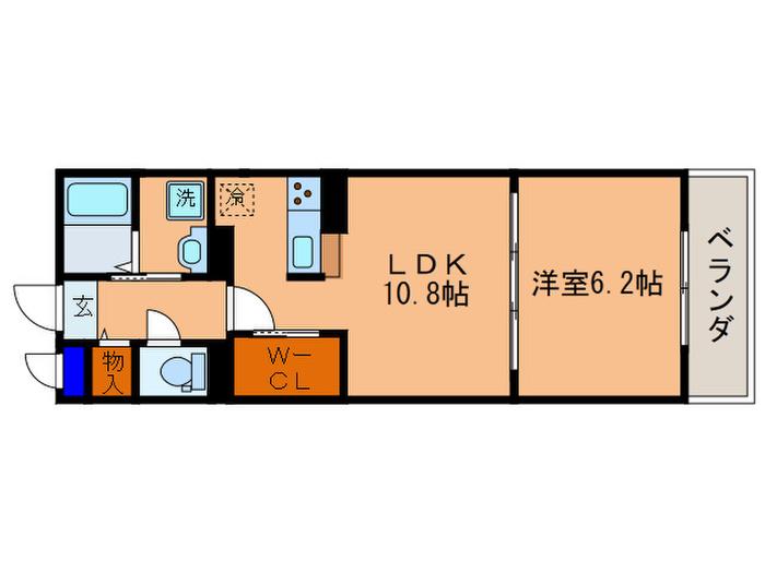 ラヴィータ(1LDK/4階)の間取り写真
