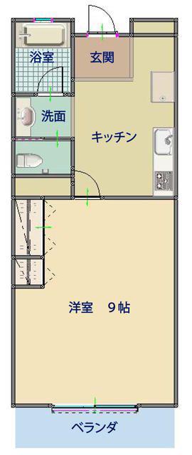 小坂マンション(1K/6階)の間取り写真