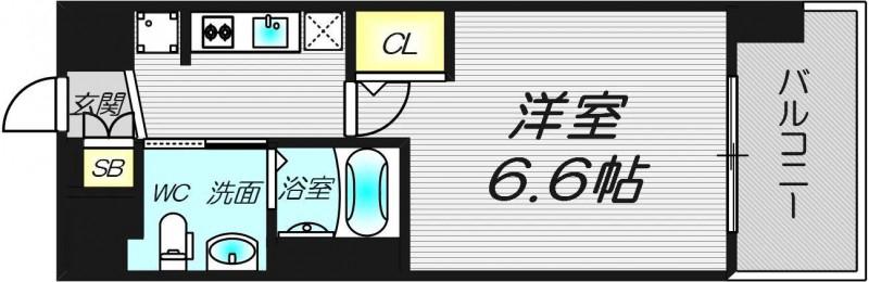 エステムコート梅田・天神橋IIグラシオ(1K/5階)の間取り写真