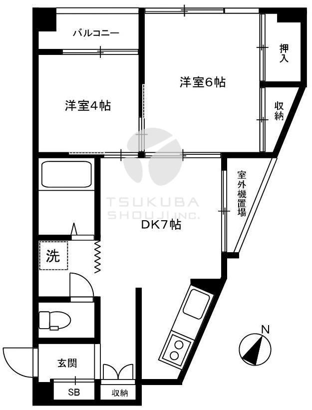 ライオンズマンション神楽坂(2DK/9階)の間取り写真