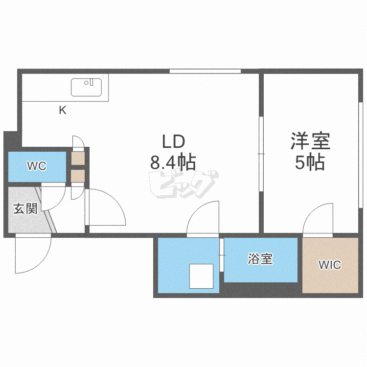 ECOA麻生駅前(1LDK/5階)の間取り写真
