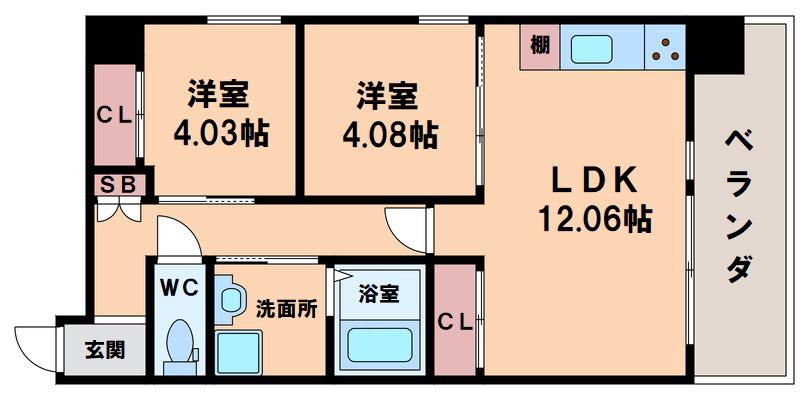 CLOUD THEATER(2LDK/3階)の間取り写真