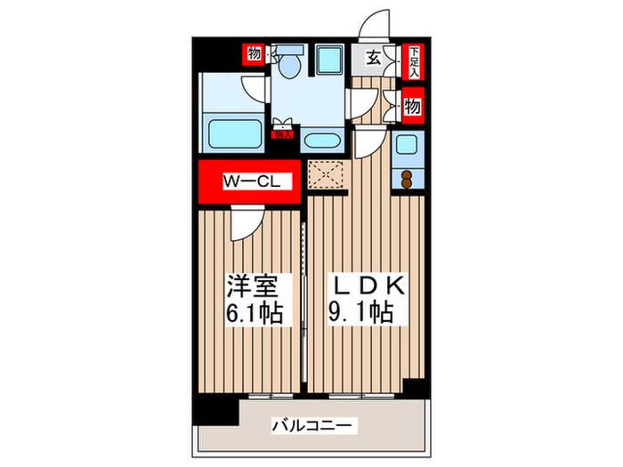 パークアクシス東陽町(1LDK/3階)の間取り写真