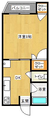 レジデンス庄内I(1K/1階)の間取り写真