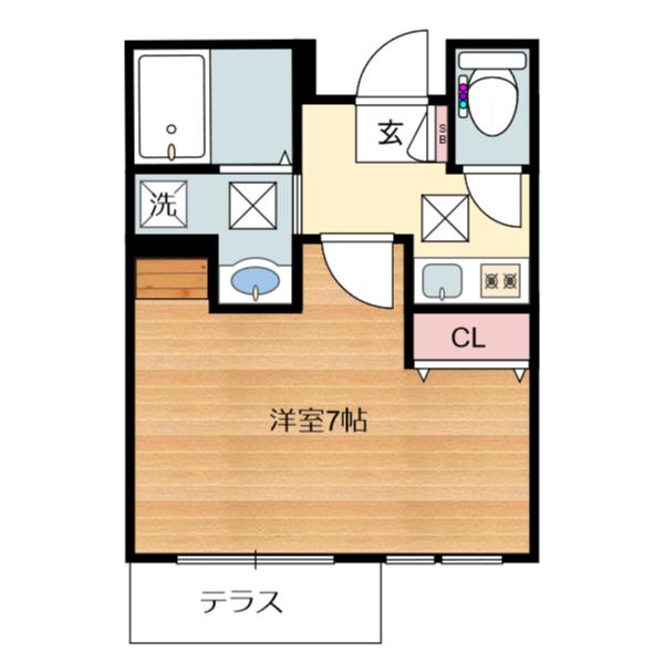 ベルミカーサA(1K/1階)の間取り写真