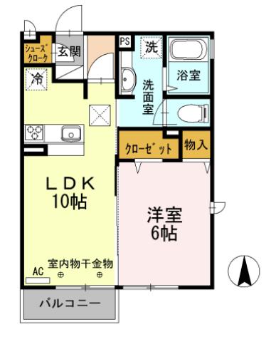 サン・ヴェール(1LDK/1階)の間取り写真