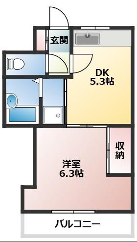 メゾンマサコ(1DK/2階)の間取り写真