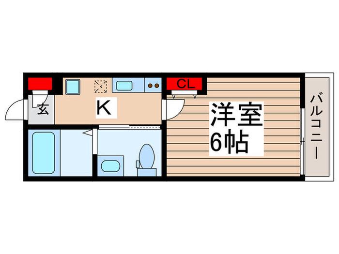 ソルブラン松戸(1K/3階)の間取り写真