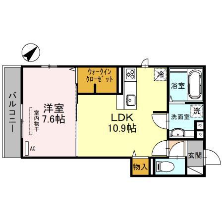 ESTRELA(1LDK/2階)の間取り写真