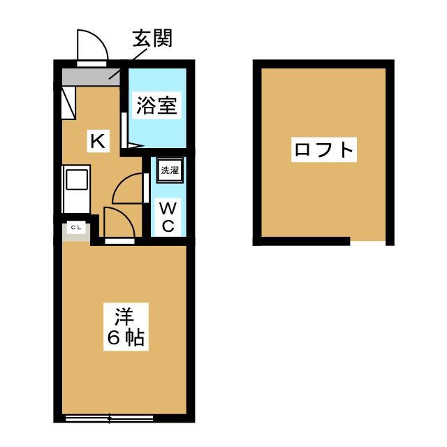 エスポワール横濱(1K/2階)の間取り写真