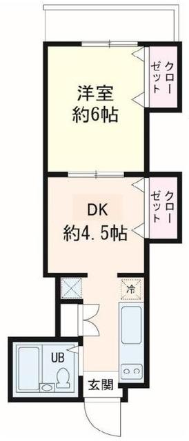 PIER目黒本町(1DK/3階)の間取り写真