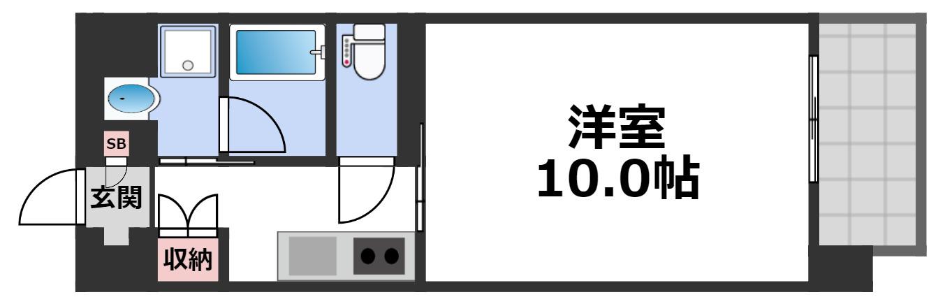 アリビオ北巽(1K/7階)の間取り写真
