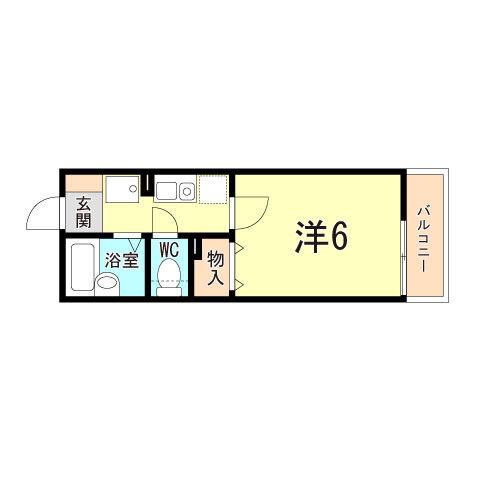 ウイング高取台(1K/2階)の間取り写真