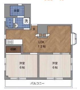 ラレーブ津田沼(2LDK/2階)の間取り写真