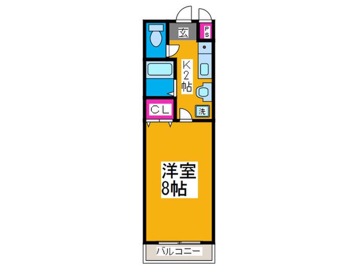 BRUTUS(1K/2階)の間取り写真