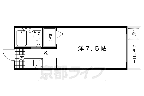 GRACE DE 御所(1K/3階)の間取り写真