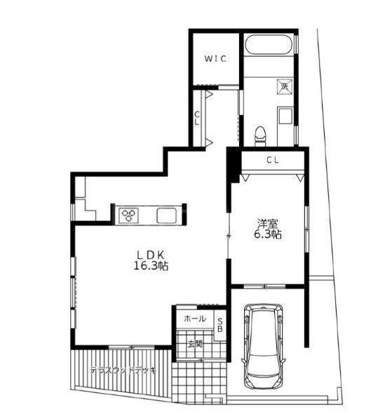MAISON DE CLOVER(1LDK/1階)の間取り写真
