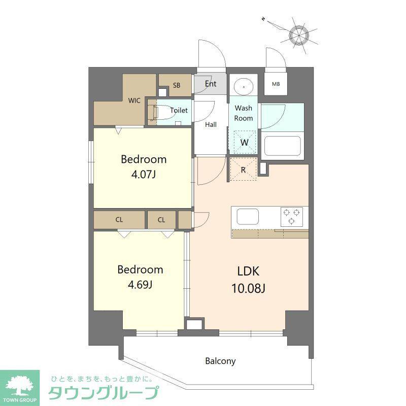 S-RESIDENCE薬院AUREATE(2LDK/6階)の間取り写真