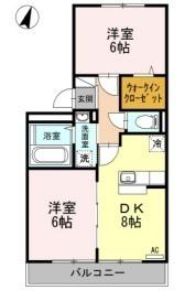 クリオコートB棟(2DK/3階)の間取り写真