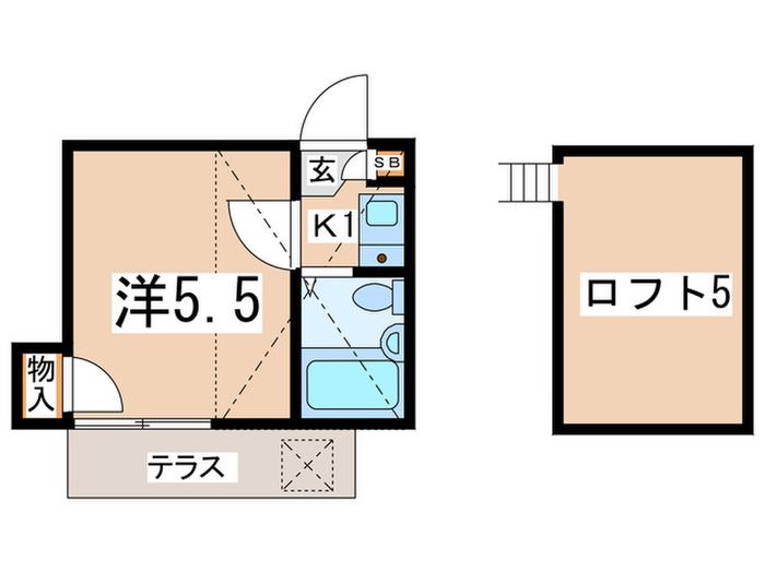ロフト上星川(1K/1階)の間取り写真