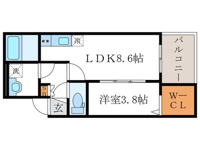 ARTO桂川(1LDK/3階)の間取り写真