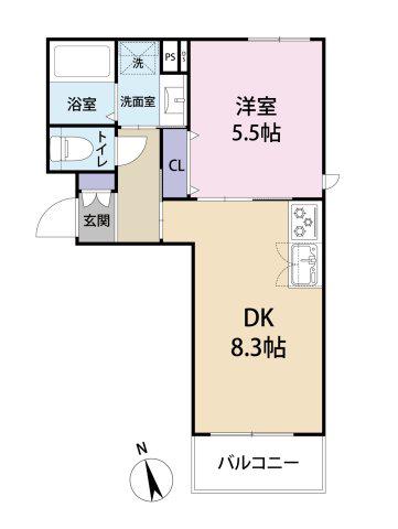 南青山高木フラット(1DK/2階)の間取り写真