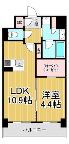 レフィシアコート武庫之荘(1LDK/2階)の間取り写真