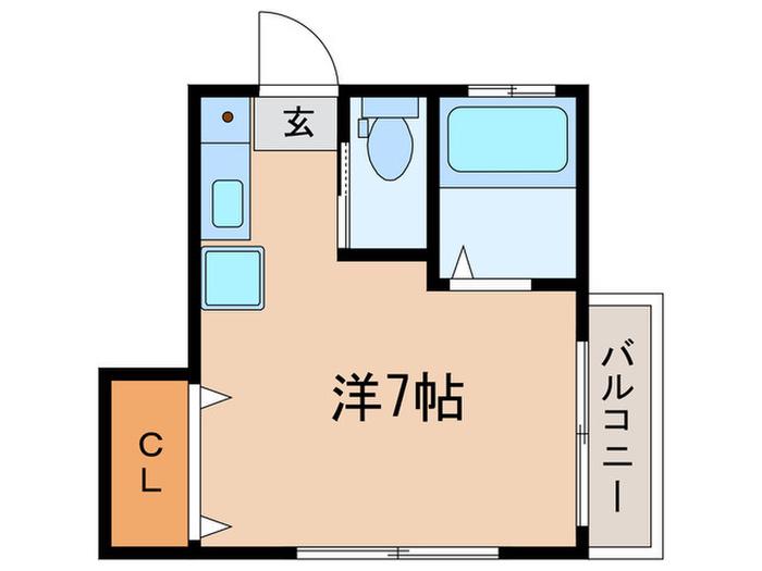 コーポ塩原(ワンルーム/2階)の間取り写真