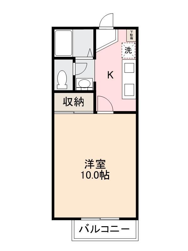 高松琴平電鉄琴平線 太田駅(高松) 徒歩12分 2階建 築30年(1K/2階)の間取り写真