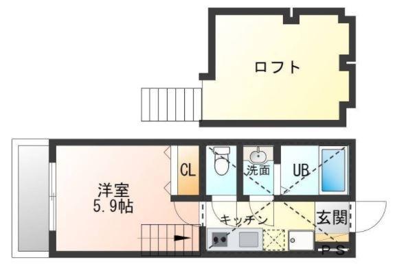 CASAG(1K/3階)の間取り写真