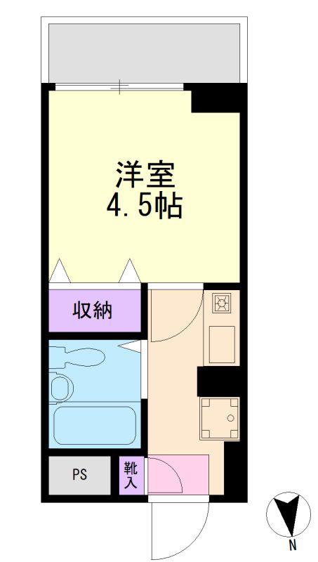 尾頭ビル(1K/2階)の間取り写真