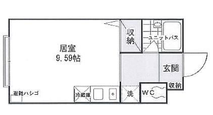 ファミリア大井町(ワンルーム/2階)の間取り写真