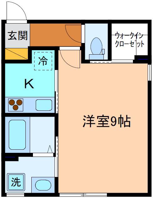 セシボン32(1K/1階)の間取り写真