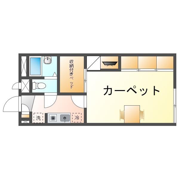 レオパレスZI(1K/2階)の間取り写真