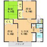 サンライフウエスト(3LDK/2階)の間取り写真