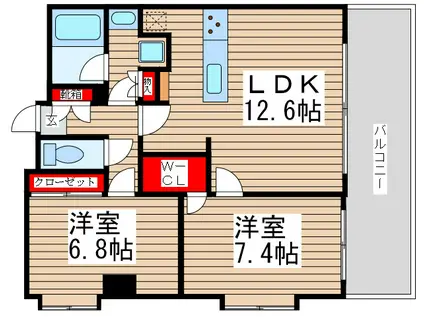 アーク松戸レジデンス(2LDK/3階)の間取り写真