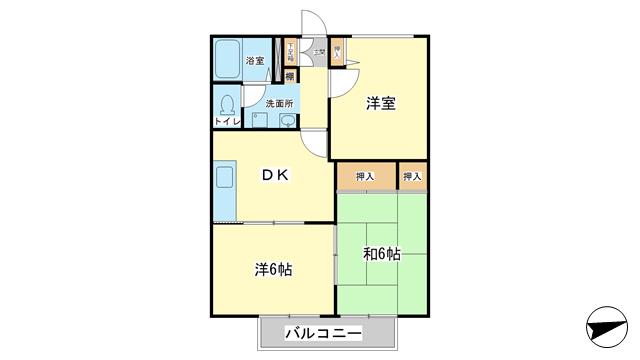 フレグランス北今宿(3DK/1階)の間取り写真