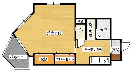 マハロリゾート(1DK/4階)の間取り写真