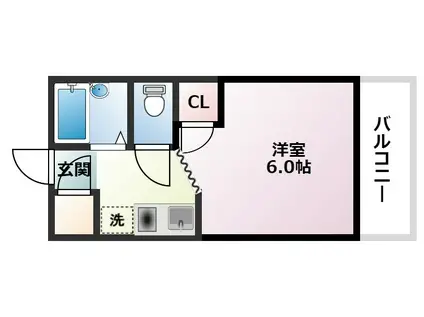 オギタビル(1K/3階)の間取り写真