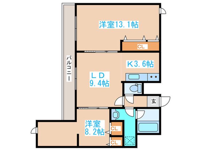 ミラージュ神宮前(2LDK/2階)の間取り写真
