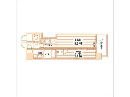UNITOWER鹿児島中央(1LDK/11階)の間取り写真