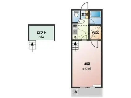 セザンヌ内張(1K/2階)の間取り写真
