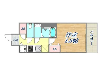 アドバンス三宮パルマ(1K/7階)の間取り写真