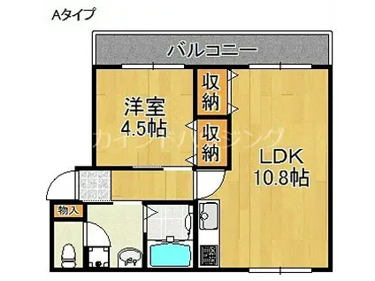 ふくろやマンション(1LDK/3階)の間取り写真