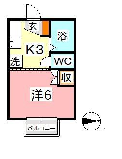 エクセレントハイム95(1K/2階)の間取り写真