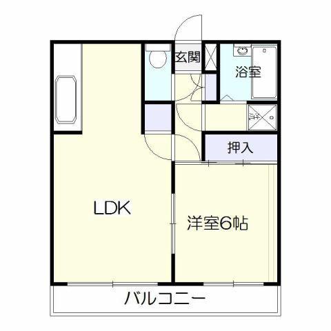 ヴィルヌーブ21(1LDK/2階)の間取り写真