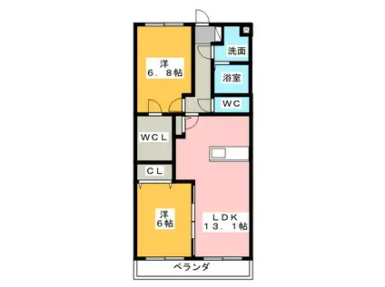 グランストーク中野町(2LDK/2階)の間取り写真