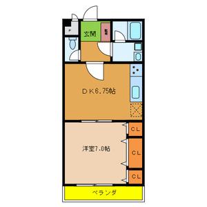 VULCAN城山(1DK/3階)の間取り写真