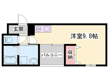 K-TSUCHIYAMA(ワンルーム/1階)の間取り写真