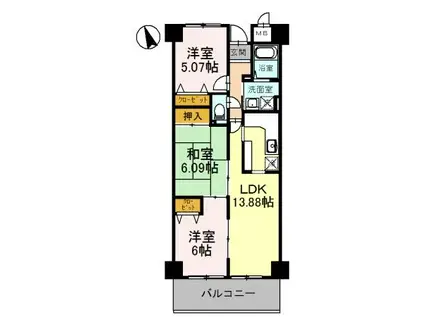 ラ・メゾンMSⅡ(3LDK/2階)の間取り写真